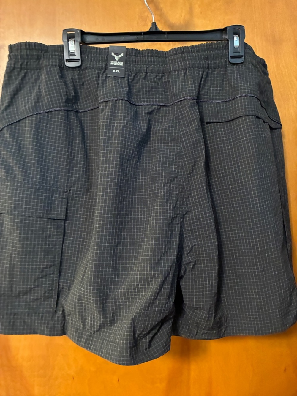 Cross Eyed Moose Black Grid Swim Trunks XXL Hybrid poolside Cargo Shorts - Picture 6 of 10
